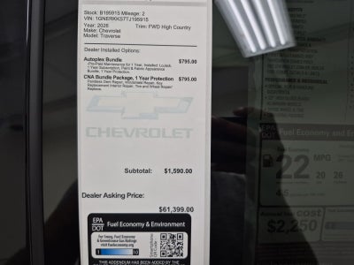 2026 Chevrolet Traverse High Country