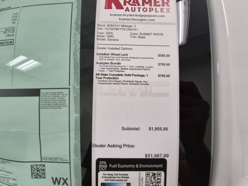 2025 GMC Savana Cargo 2500 Work Van