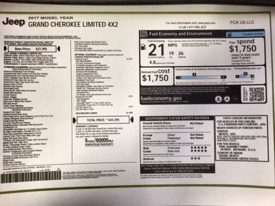 2017 Jeep Grand Cherokee Limited 4x2