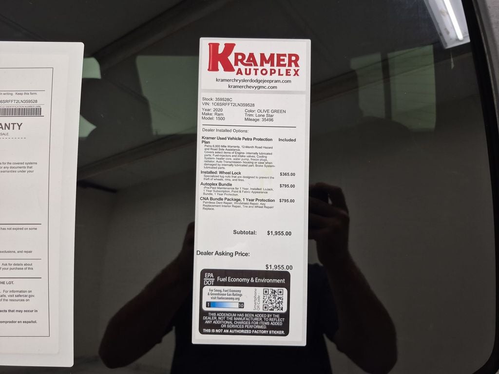 2020 RAM 1500 Lone Star Crew Cab 4x4 5'7' Box