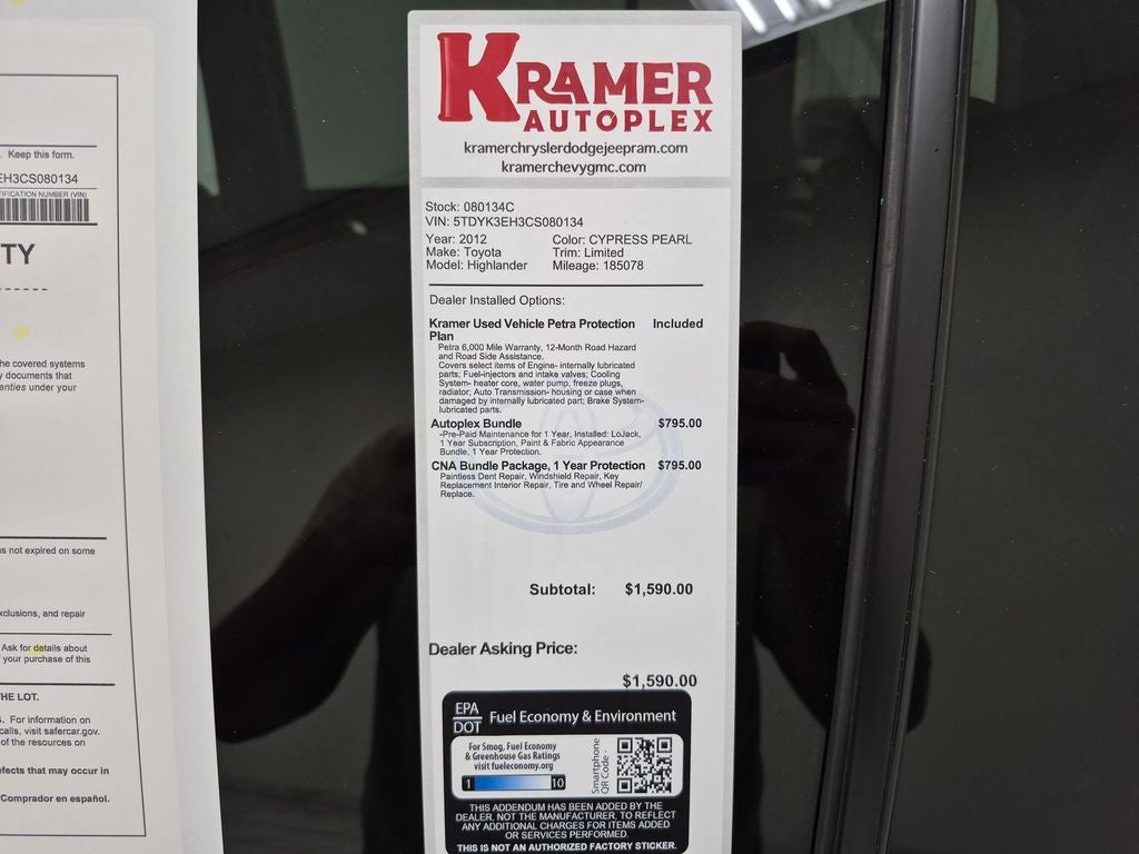 2012 Toyota Highlander Limited V6