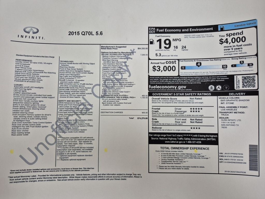 2015 INFINITI Q70L 5.6