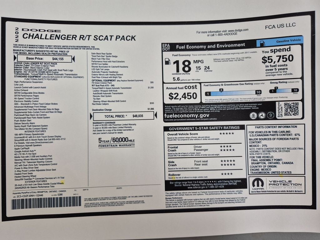 2022 Dodge Challenger R/T Scat Pack