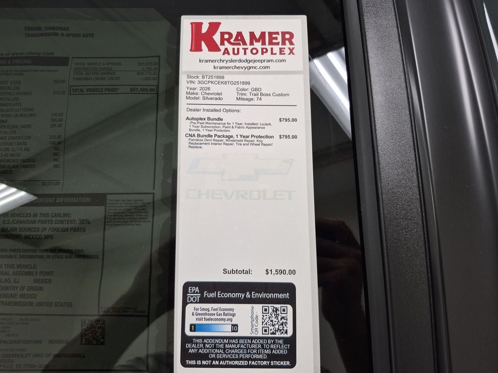 2026 Chevrolet Silverado 1500 Custom Trail Boss