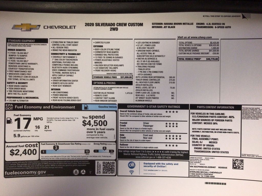 2020 Chevrolet Silverado 1500 Custom