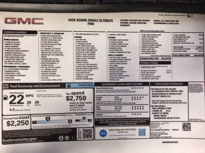 2026 GMC Acadia Denali Ultimate