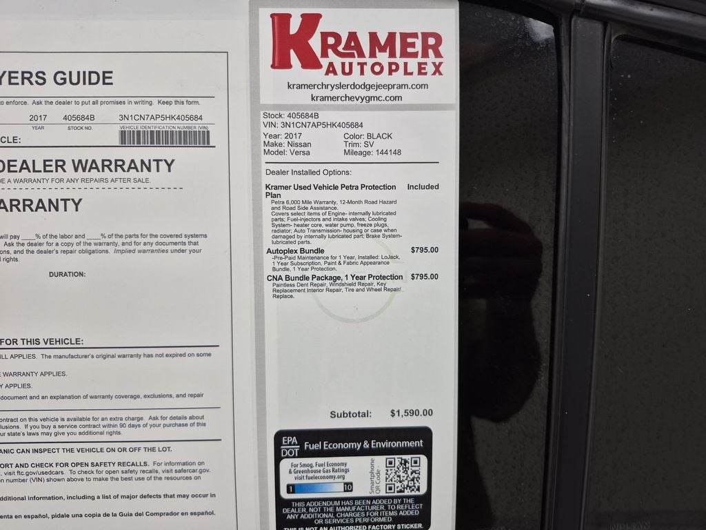 2017 Nissan Versa 1.6 S