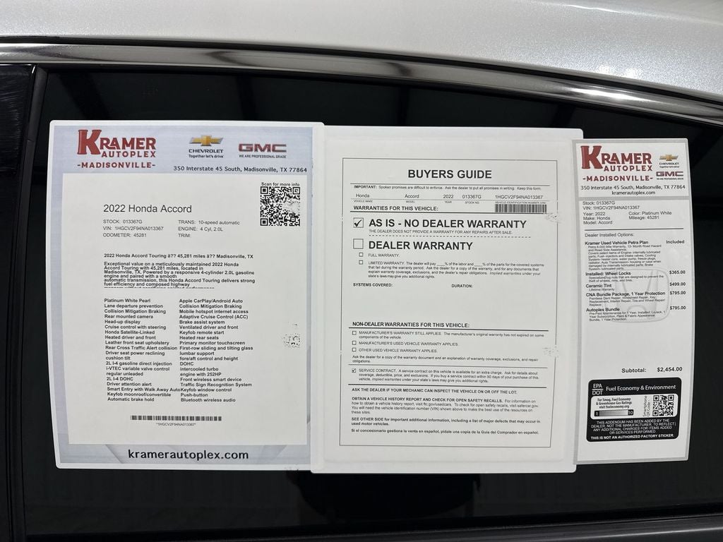 2022 Honda Accord Touring