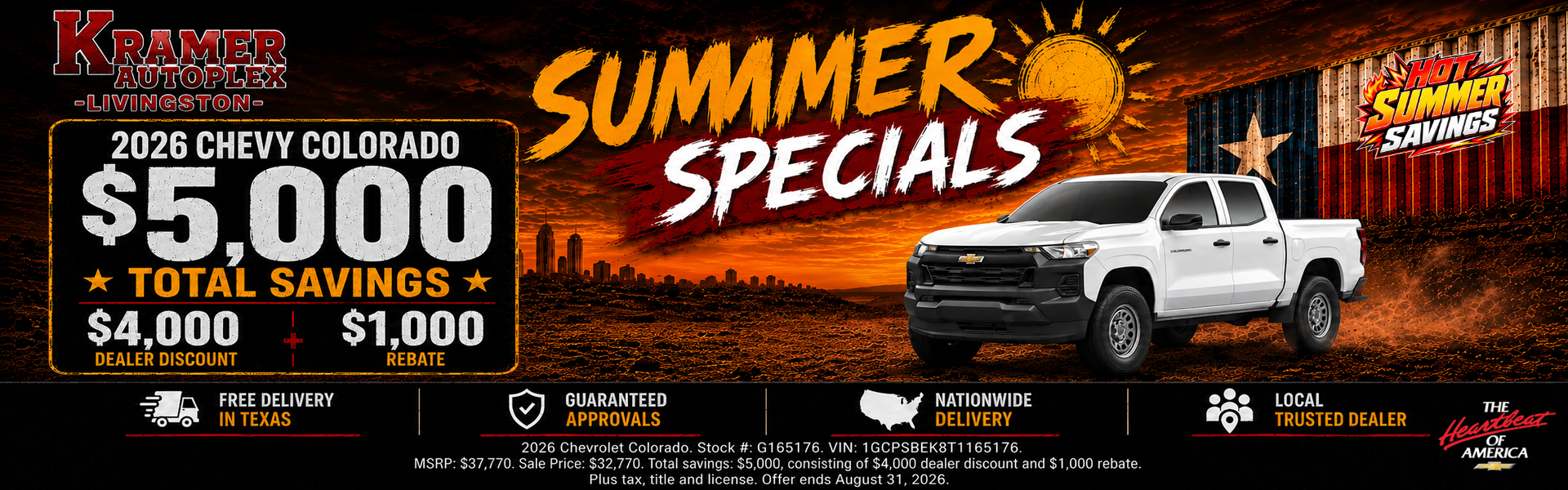 Kramer Chevy Livingston August Incentives