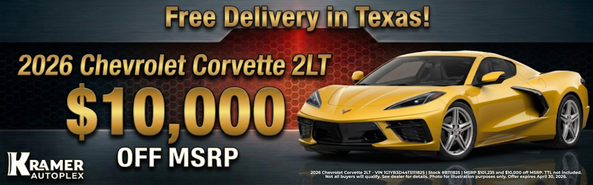 Kramer Chevrolet Livingston April Incentives