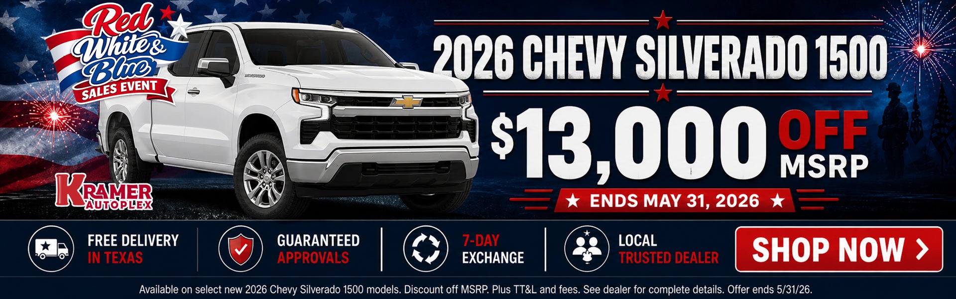 Kramer Chevrolet Livingston May Incentives