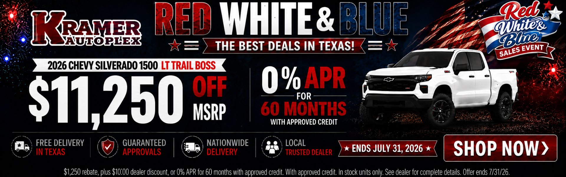 Kramer Chevy Livingston July Incentives