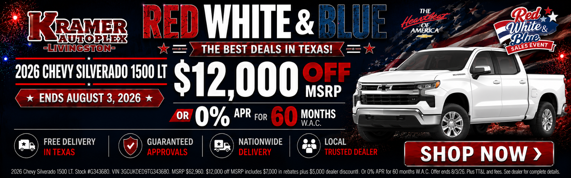 Kramer Chevy Livingston July Incentives