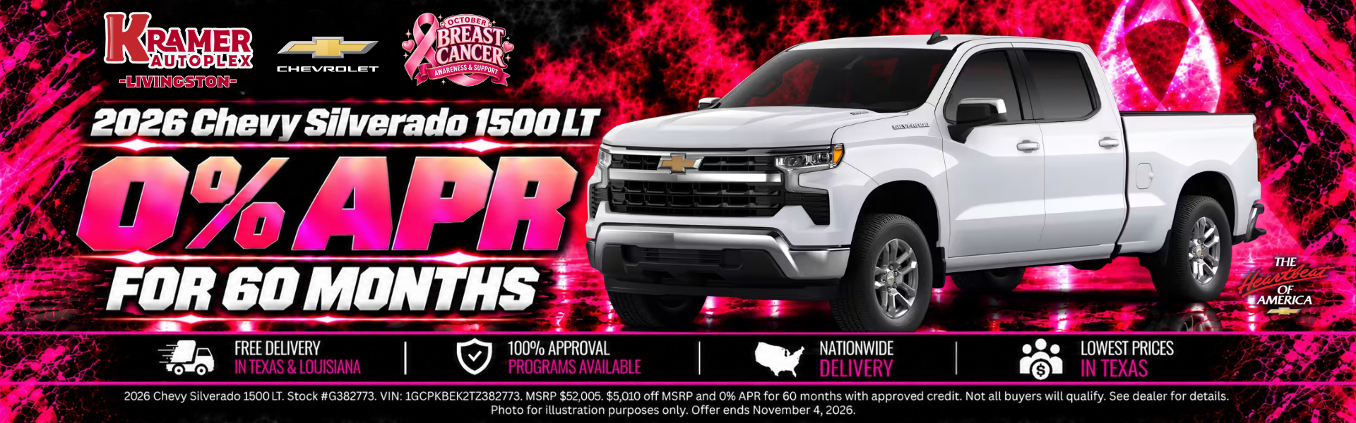 Kramer Chevrolet Livingston October 2026 Incentives