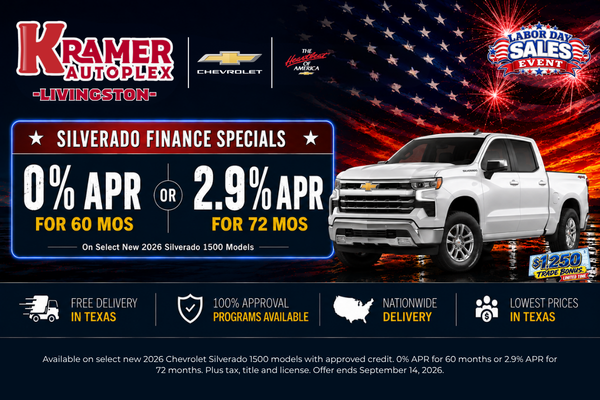 Kramer Chevy Livingston September Incentives