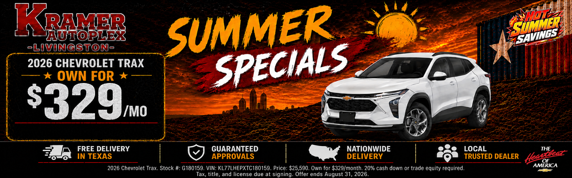 Kramer Chevy Livingston August Incentives