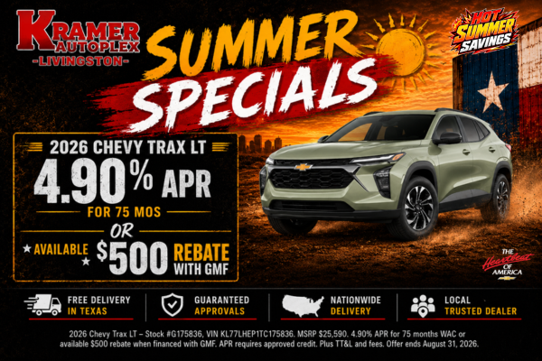 Kramer Chevy Livingston August Incentives