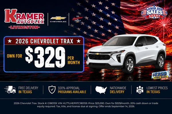 Kramer Chevy Livingston September Incentives